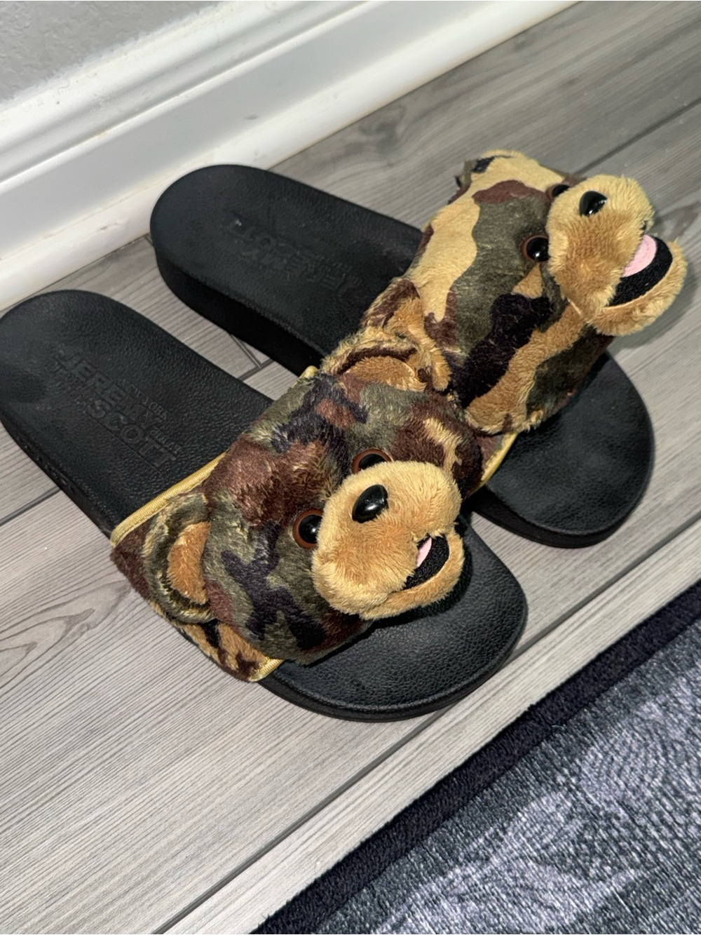 Adidas x Jeremy Scott Teddy Bear Camo slides